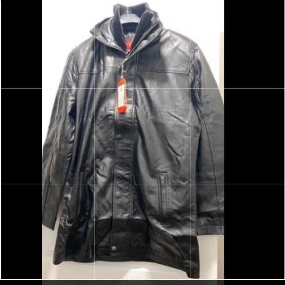 Mens Black Leverapelle 100% Lambskin Leather Jacket. Size Large.